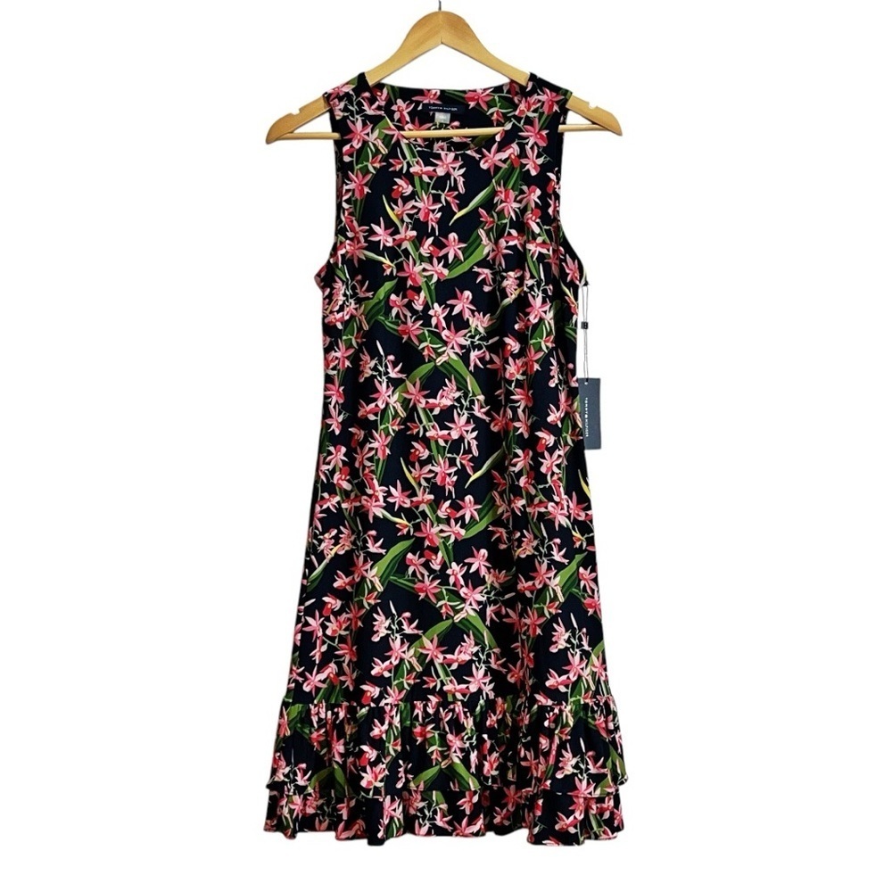 Tommy Hilfiger pullover sleeveless summer floral botanical print dress